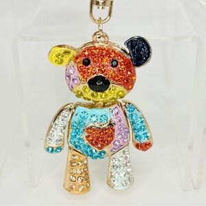 Colorful Crystal Bear Keychain